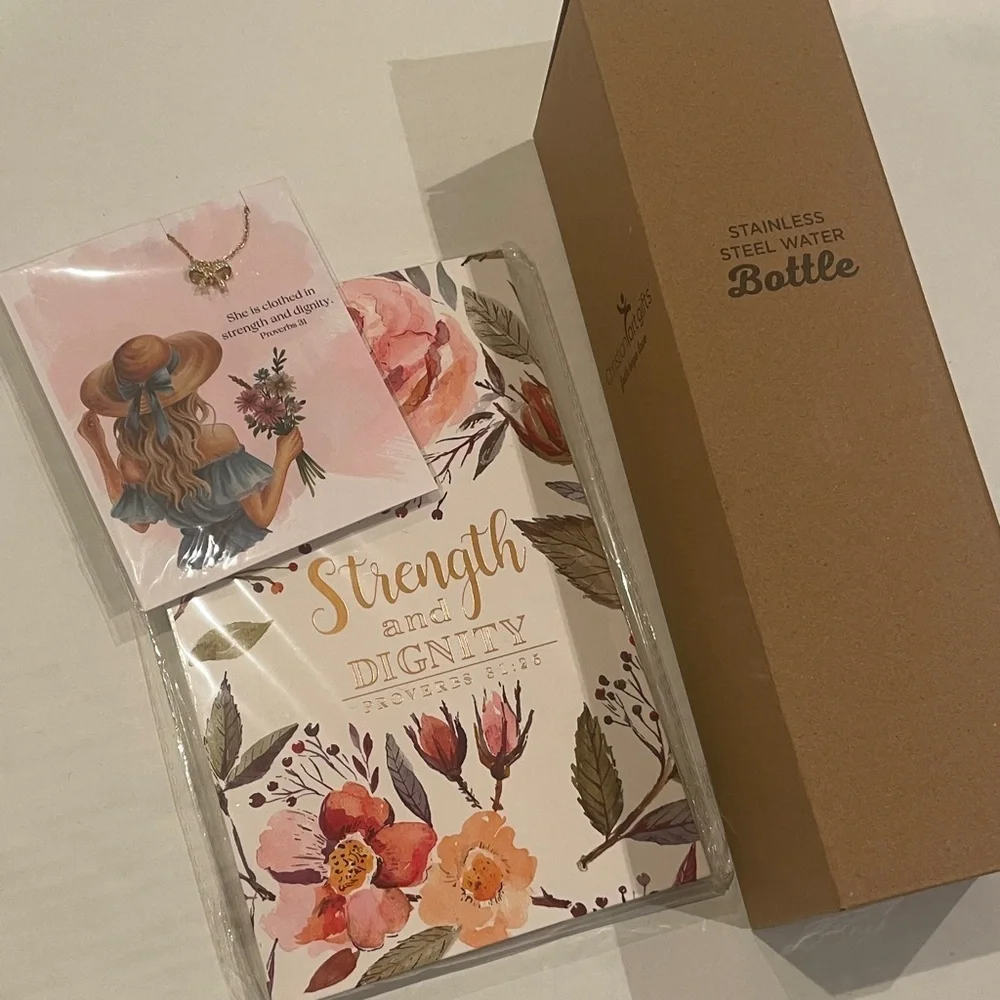 Floral Strength and Dignity Journal Faith Based Gift Set